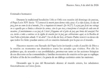 Llamado a la oración por la paz